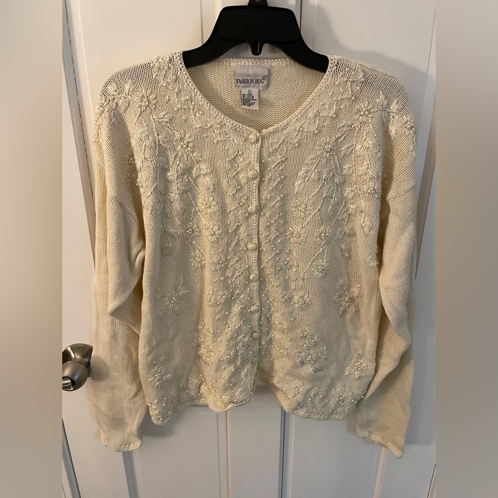 Vintage Fashion Bug Beaded Cardigan